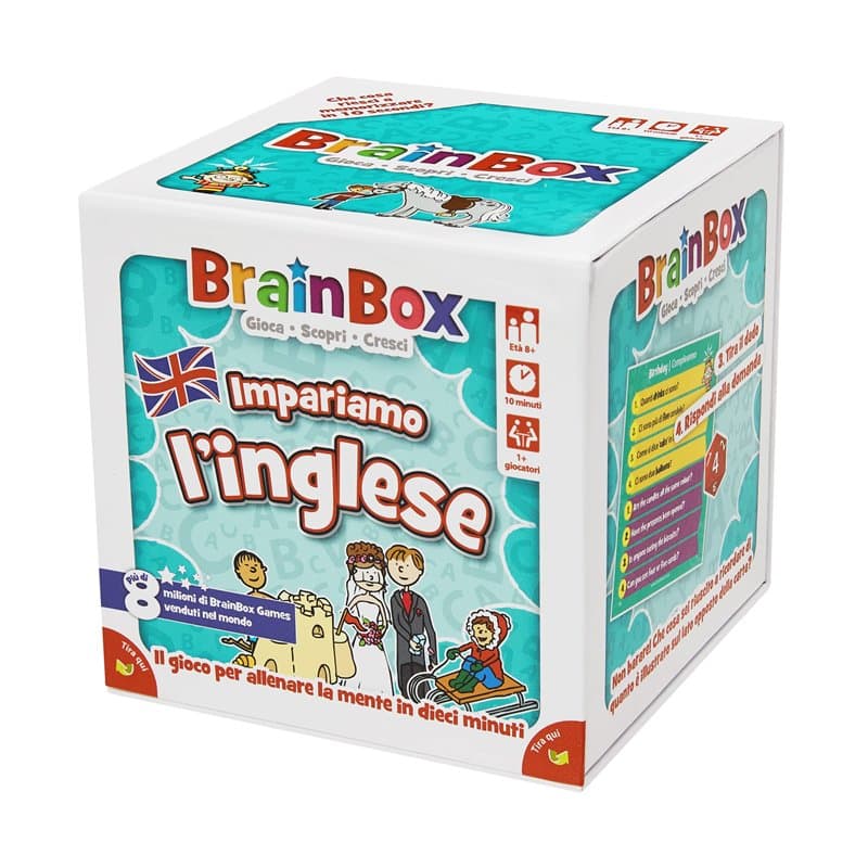 Asmodee - BrainBox Nous apprenons l'anglais (2022), Jeu pour Apprendre et Former l'esprit, 1+ Joueurs, 8+ Ans, Ed. en Italien