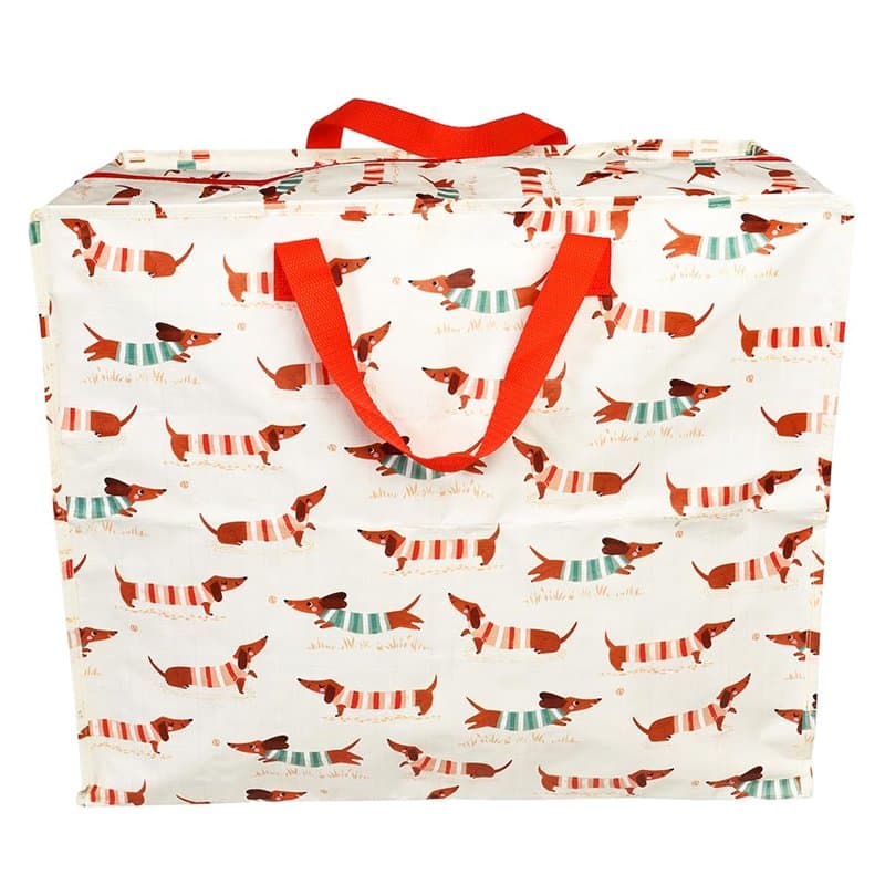 Rex London - Sac géant XXL, sac de rangement avec fermeture éclair – Chien sauvage/teckel, 30216
