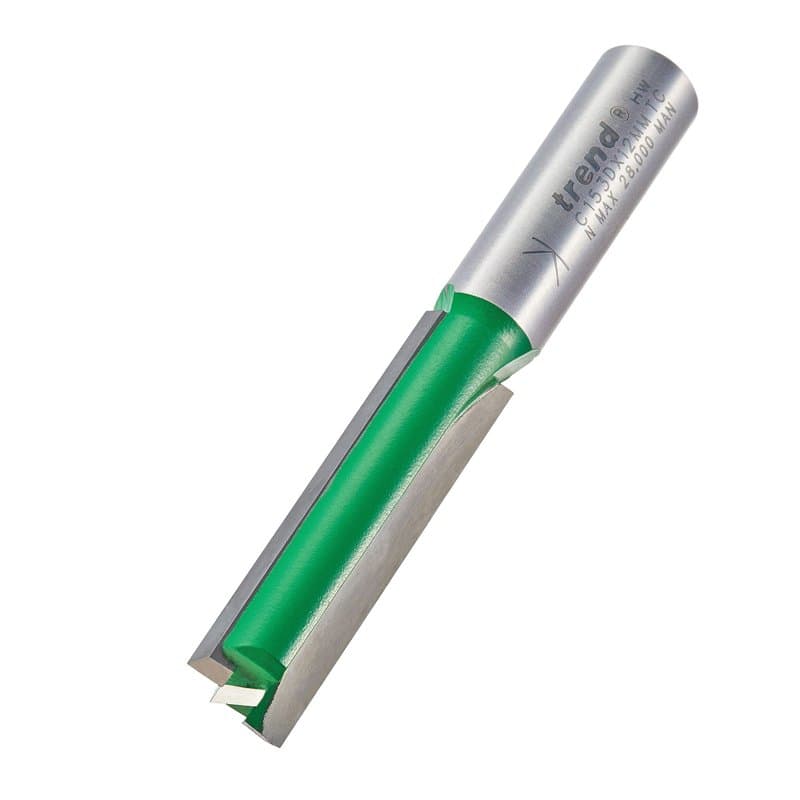Trend CraftPro Fraise Droite à Deux Cannelures, Queue de 12mm, Diamètre de Coupe de 12,7mm & Longueur de Coupe de 50mm, Pointe e