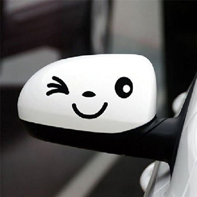Simplement ST20 Winky œil Image Autocollant Transfert Lot de 2 Stickers, Transformez Votre Rétroviseurs en Un Clin d'oeil Visage