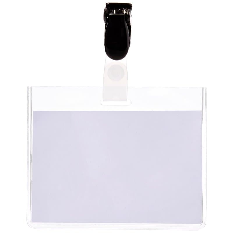 PAVO Pack de 25 Badges avec Clip 60 x 90 mm Transparent