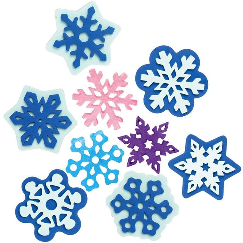 Baker Ross AX405 Tampons En Mousse De Flocons De Neige- Lot De 10, Jeu D'Estampes Pour Enfants, Idéal Pour Les Projets D'Art Et