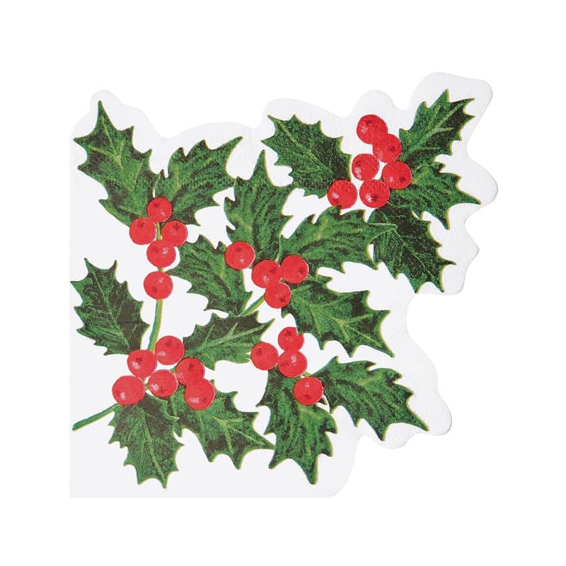 Talking Tables Lot de 20 serviettes de Noël en papier pour Noël, boxe, dîner d'hiver, découpage, blanc, 33 x 33 cm