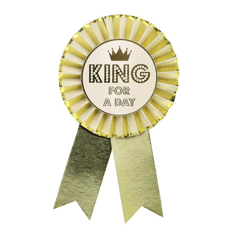 Talking Tables Rosette Joyeux Anniversaire Badge Luxe Or King For A Day Réutilisable Accessoires pour Lui Papa Garçons Enfants F