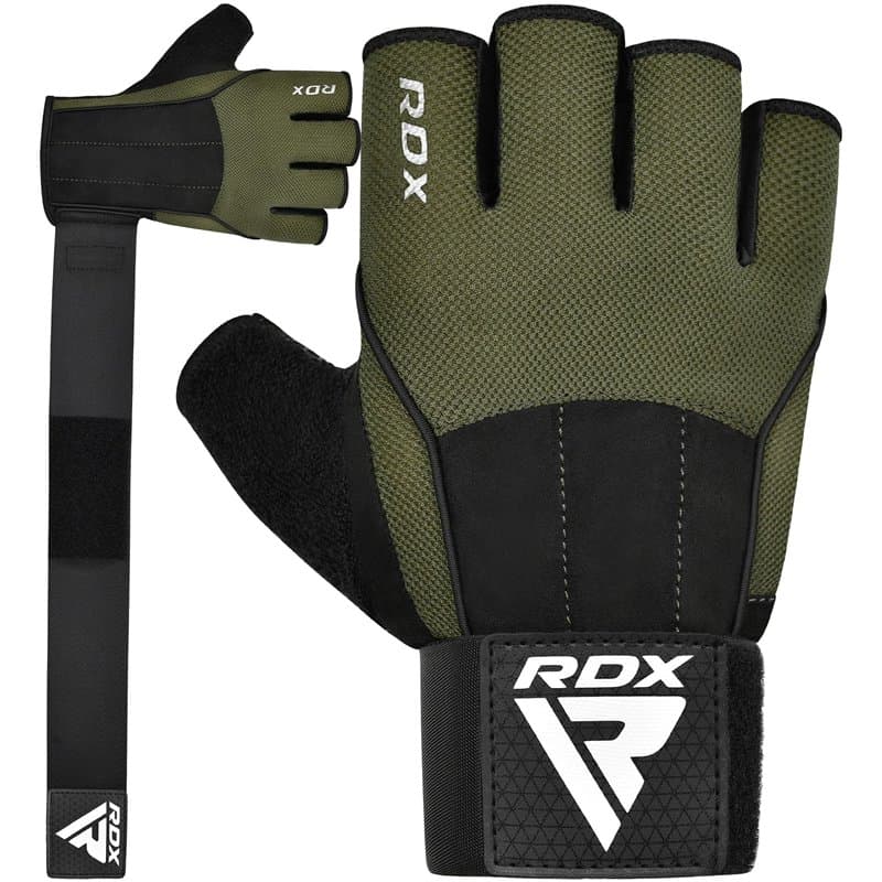RDX Gants de Musculation halterophilie D'entraînement avec 3 Plaques de Poignet, Sangle de 15 Pouces de Long Antidérapant Paume