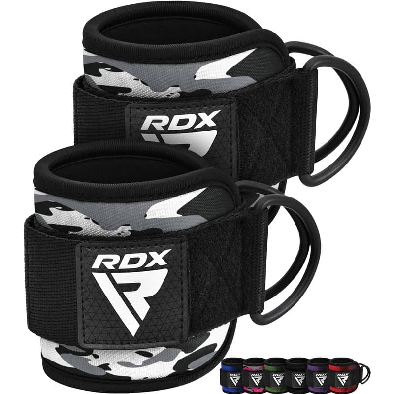 RDX Sangle Cheville Musculation Anneau D'Haltérophilie Machine Fixation Ankle Straps, Poignet Wraps Fitness Entraînement, Exerci