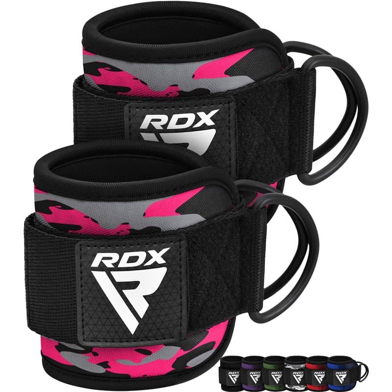 RDX Sangle Cheville Musculation Anneau D'Haltérophilie Machine Fixation Ankle Straps, Poignet Wraps Fitness Entraînement, Exerci