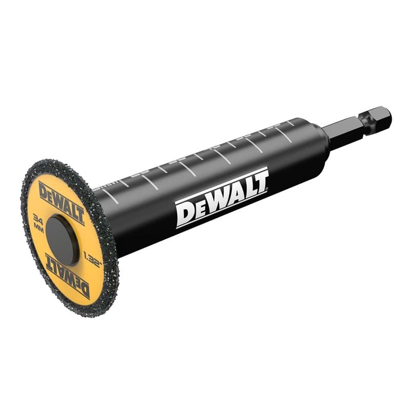 DEWALT Coupe-tube intérieur 34 mm DT20563-QZ (pour une utilisation sur visseuses à percussion et perceuses, pour tuyaux en PVC,