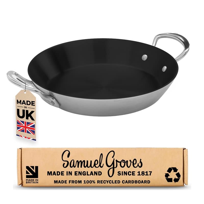 Chabrias Ltd Poêle à paella anti-adhésive en acier brossé 30 cm