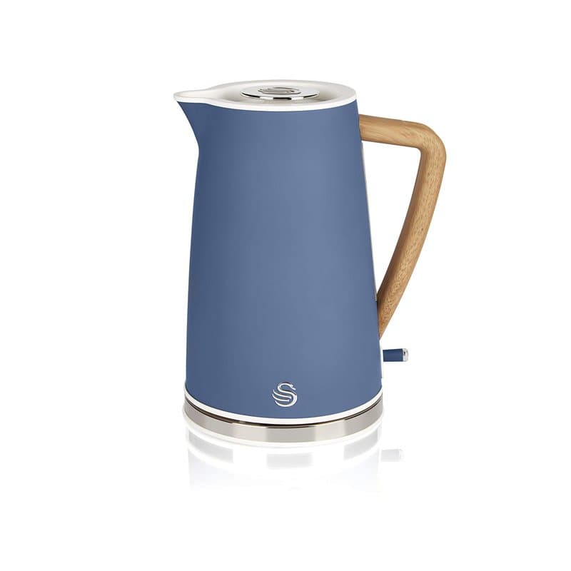 Swan Nordic Bouilloire électrique ultra rapide, sans fil, design moderne, 1,7 l, 2200 W, poignée effet bois, arrêt automatique,
