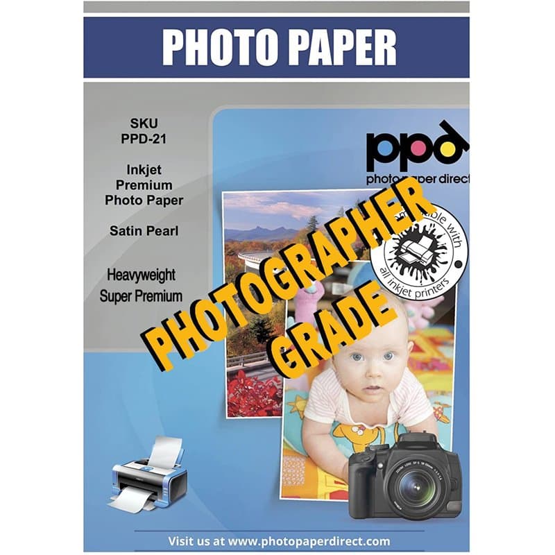PPD A4 x 100 Feuilles Papiers Photo Super Premium Satiné, Fort Grammage 280g, Jet d' Encre, Séchage Rapide, Microporeux, Résista