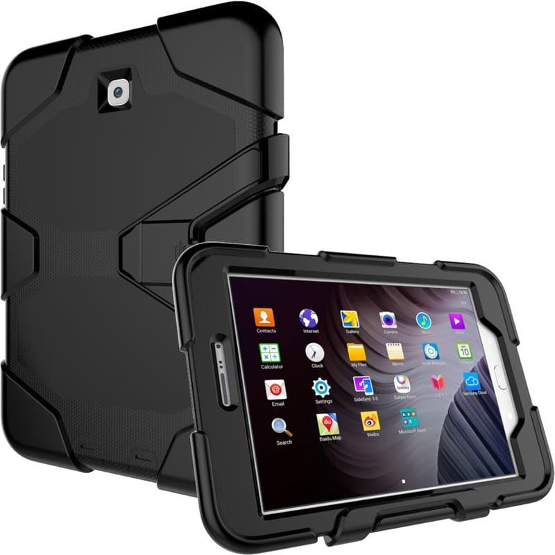 TECHGEAR G-Shock Étui pour Galaxy Tab S2 8.0 Housse Coque Rigide, Très Haute Protection Anti-Choc avec Support Amovible Compatib