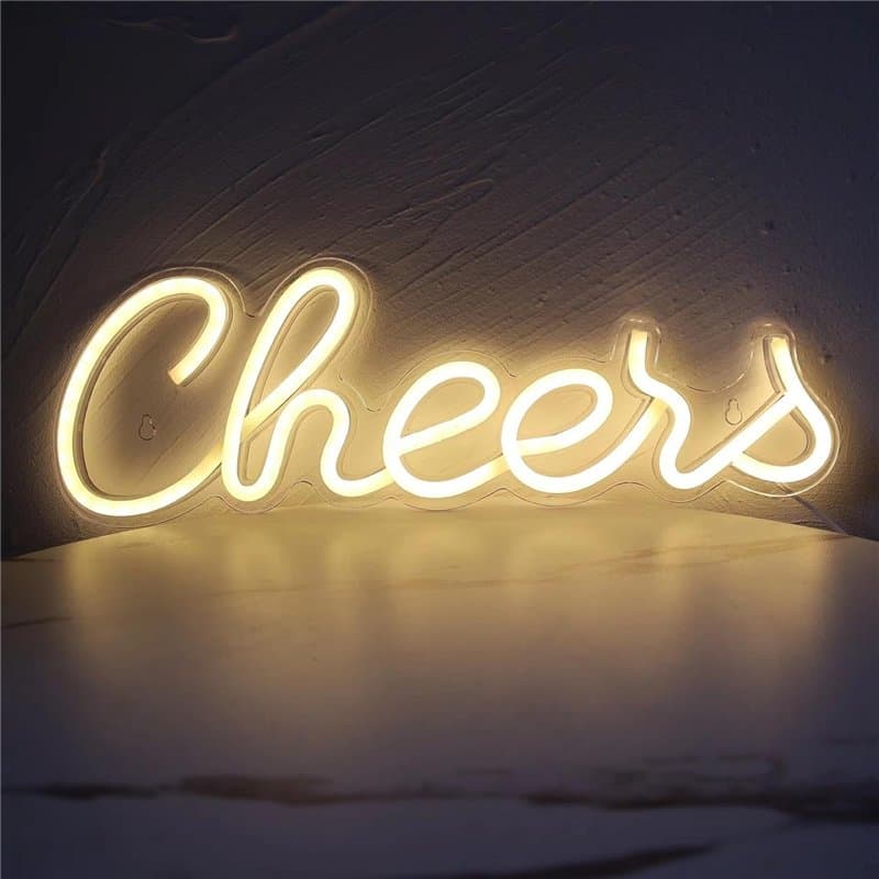 TRIXES ACCLAMATIONS LED Panneau lumineux - Décoration murale intérieure pour bars et salons, alimenté par USB