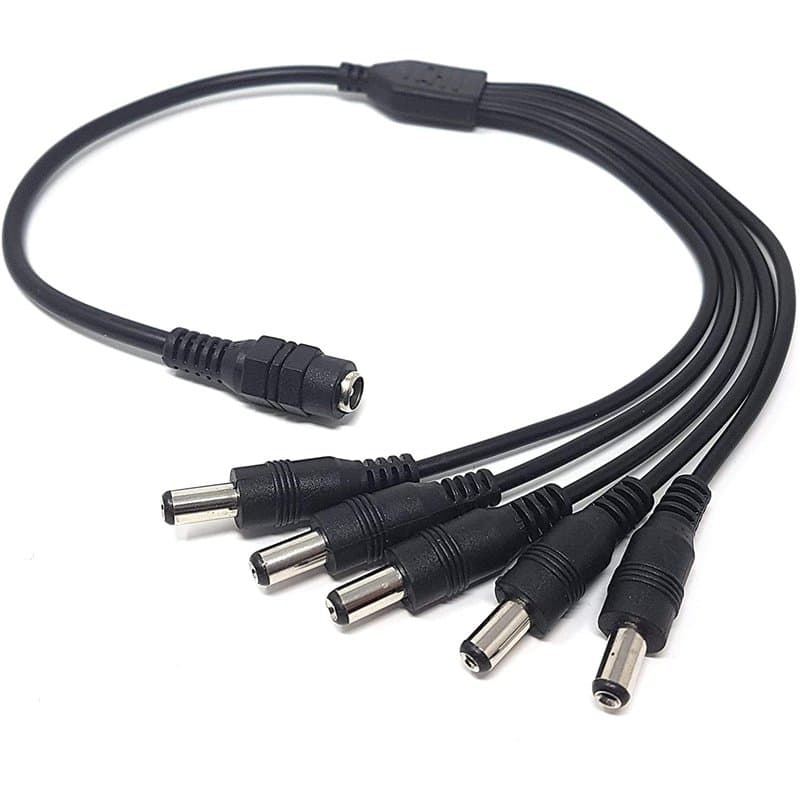 Keple Répartiteur d'alimentation CC 1 à 5 mâle Y mâle 2,1 mm câble adaptateur BG CCTV PSU caméras de sécurité 12 V