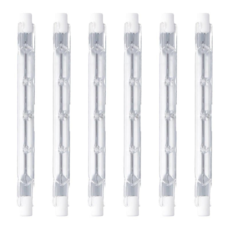 Litinliv 6 Pièces R7S Ampoule Halogène 118mm 200W 220V, Dimmable Blanc Chaud 2700K, Tige Halogène R7S pour Spot de Bâtiment, Ecl