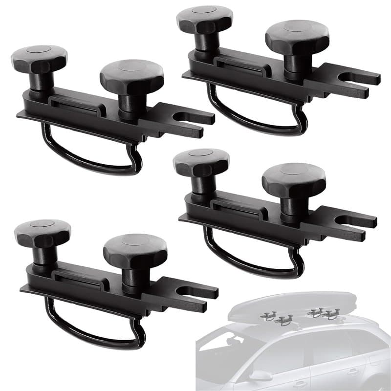 Focenat 4 Kit de Fixation pour Coffre de Toit, Supports de Fixation pour Coffre de Toit, U-boulons en Acier Inoxydable, Accessoi