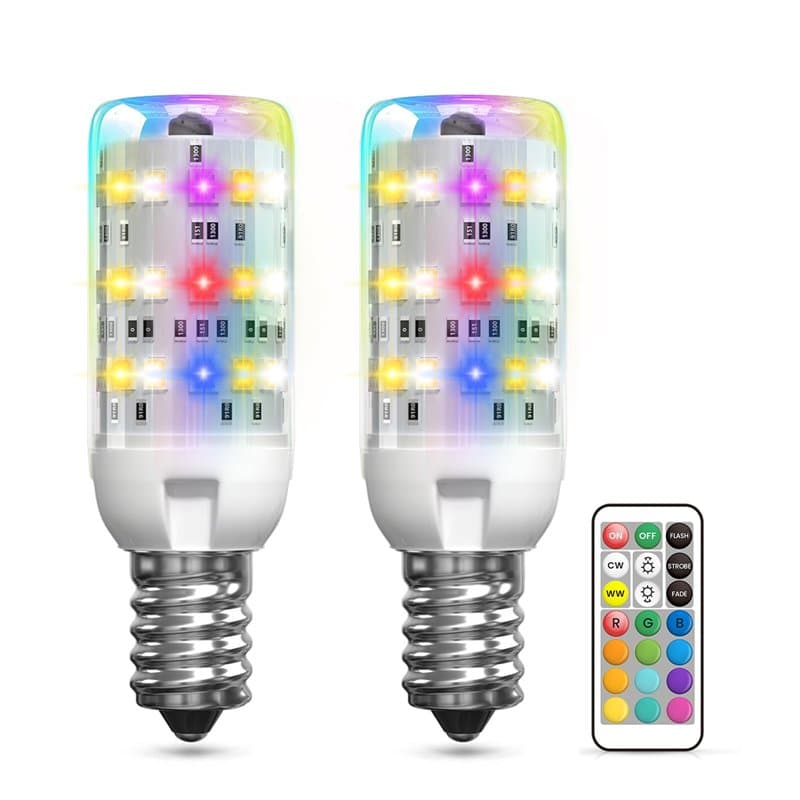 BrightWish Ampoule LED RGB E14 avec Télécommande, Dimmable, Changement de Couleur, Blanc Chaud 3000K & Froid 6000K, 12 Couleurs,