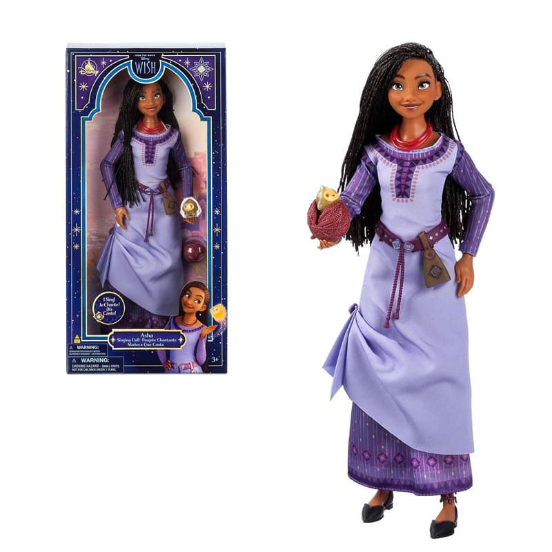 Disney Store Poupée Asha Musicale, Wish : Asha et la Bonne étoile, Violet