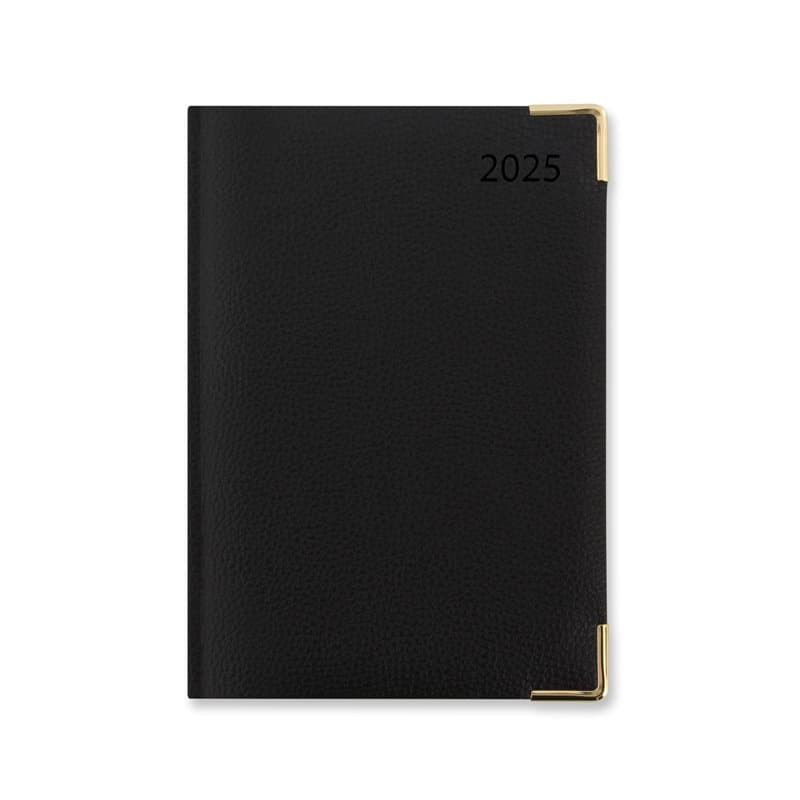 Letts of London Agenda journalier 2025 Connoisseur A5 avec rendez-vous – Noir