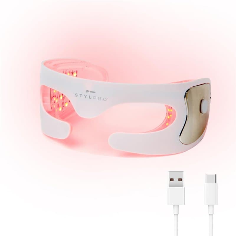 Lunettes de luminothérapie LED rouges STYLPRO Radiant Eyes, aident à lutter contre les rides et le vieillissement, favorisent le