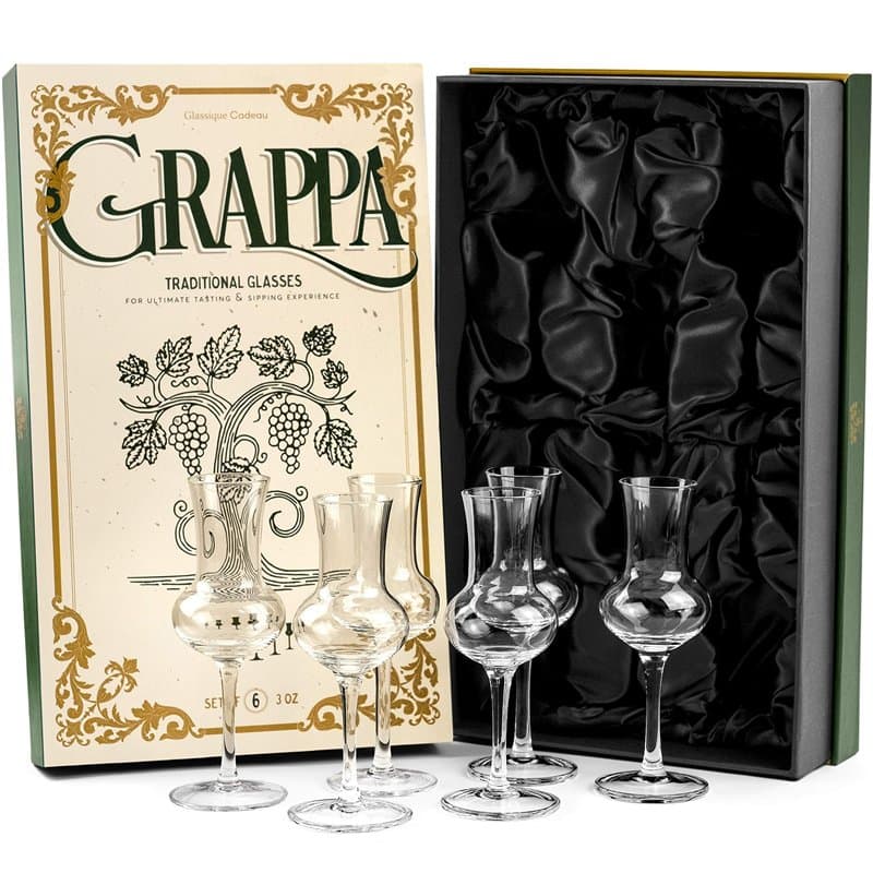 Lot de 6 verres à pamppa et cordial en cristal | Petits verres à spiritueux à tige longue de 85 g pour liqueur, apéritif, digest