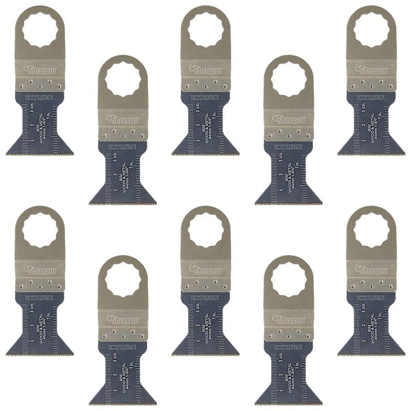 SabreCut SC44B_10 Lot de 10 lames bimétalliques compatibles avec les outils multifonctions oscillants Fein SuperCut et Festool V