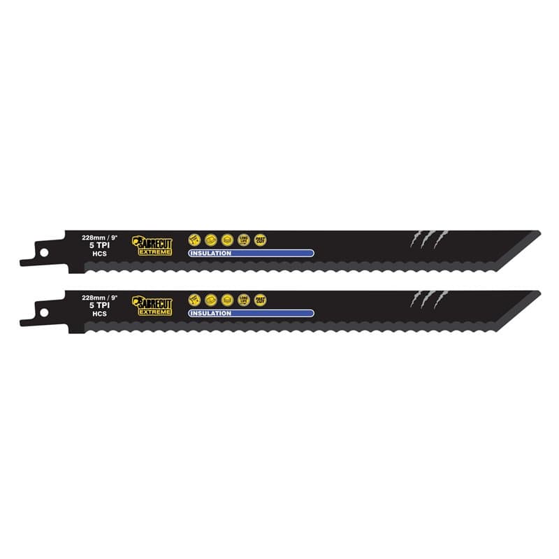 2 x SabreCut SCRS1113AWP 228 mm 5 TPI S1113AWP Matériaux d'isolation rapide, laine, liège, cuir et carton Lames de scie sabre co