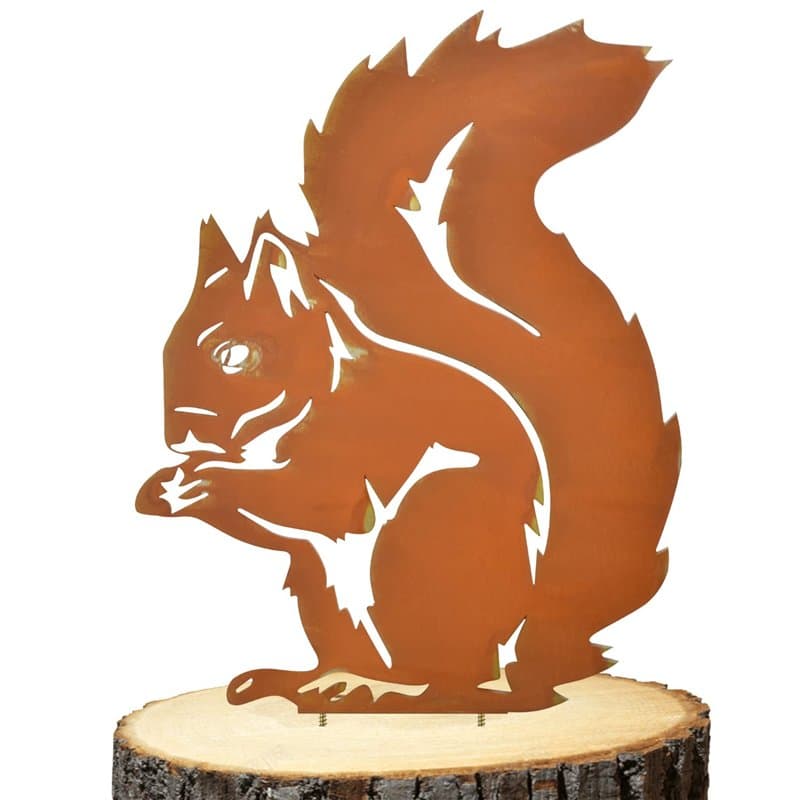 Vesaneae Piquet d'Écureuil Patinés, Écureuil Décoration de Jardin, Écureuil Rouillé avec Vis, Jardin De Silhouette Animale, Stat