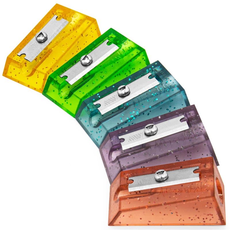 Ashton and Wright Taille-crayon à trou unique | Lot de 5 taille-crayons | Idéal pour l'école, le bureau, le travail | Ensemble d