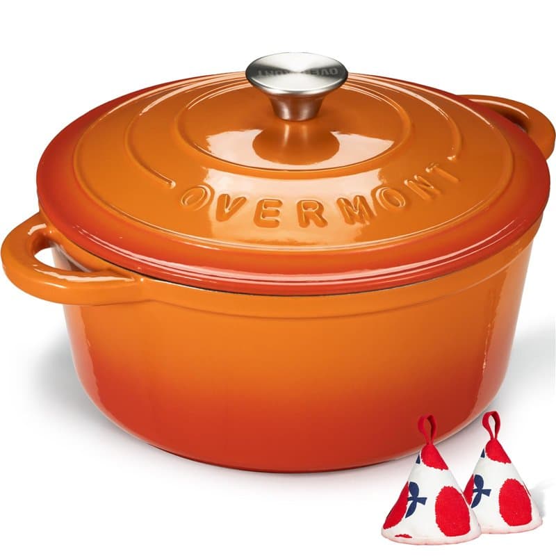 Cocotte en Fonte Émaillée OVERMONT - Ø28 cm avec Couvercle et Maniques