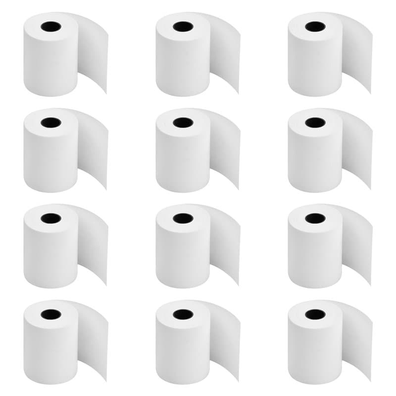 Wisebom Papier Thermique Lot de 12 Bobine Papier Thermique 57mm x 50mm x 19m Bobine Carte Bancaire Thermique Rouleaux pour Termi