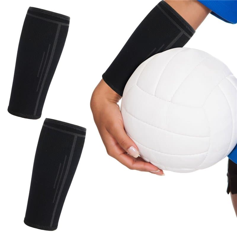 1 Paire Manchons De Bras De Volley-Ball, Manchettes De Course Pour Femmes Et Hommes, Manchettes De Bras De Volley-Ball, Noir, Ta