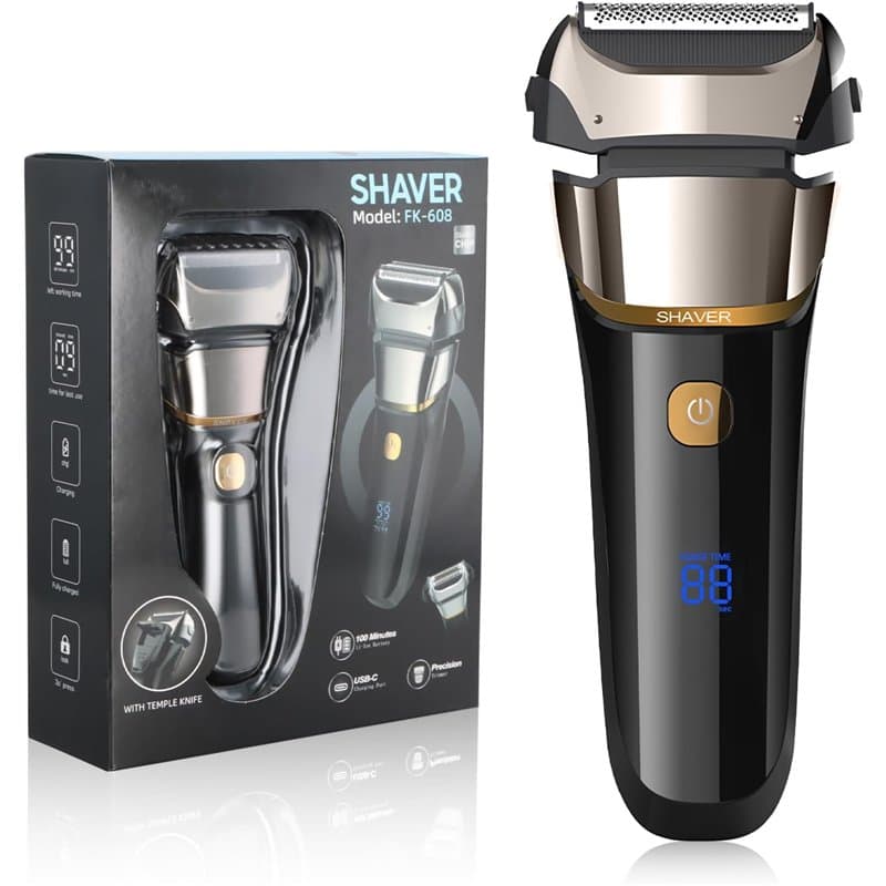 Mapille 2 en 1 Rasoir Electriques Hommes, avec Écran LCD, Tondeuse Barbe, Rasoir Électrique Rechargeable pour Homme, Wet & Dry,