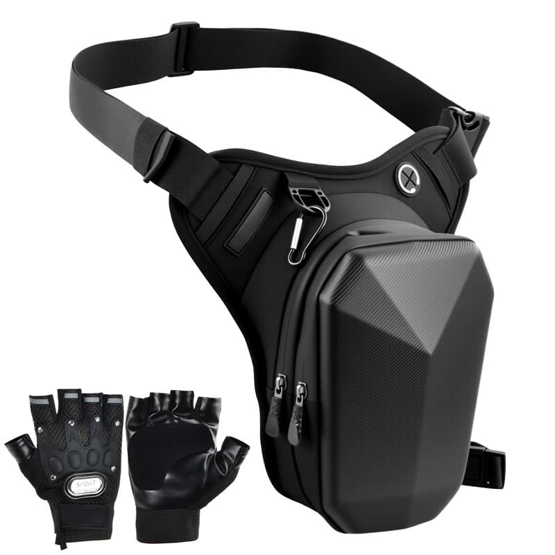 Sacoche de Jambe Moto, Sac de Taille de Moto, Sac Banane Femme Homme, Sacs Banane Pochette Ceinture, Etanche à Coque Dure, Sacs