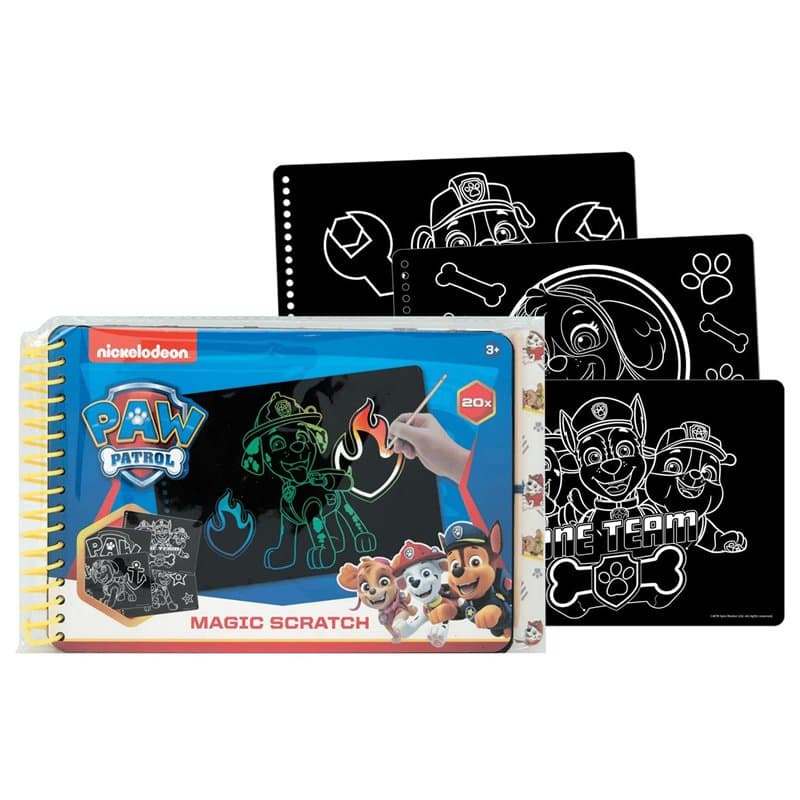Paw Patrol Papier à Gratter pour Enfants, Carnet D'activités pour Enfants, Comprend 20 Feuilles de Papier à Gratter et Crayons e