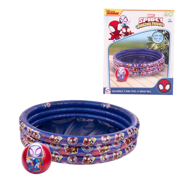 Marvel Spidey Piscine Gonflable, Spider-Man Piscine pour Enfants, Piscine de Jardin, Piscine Ronde Multicolore, 100 CM