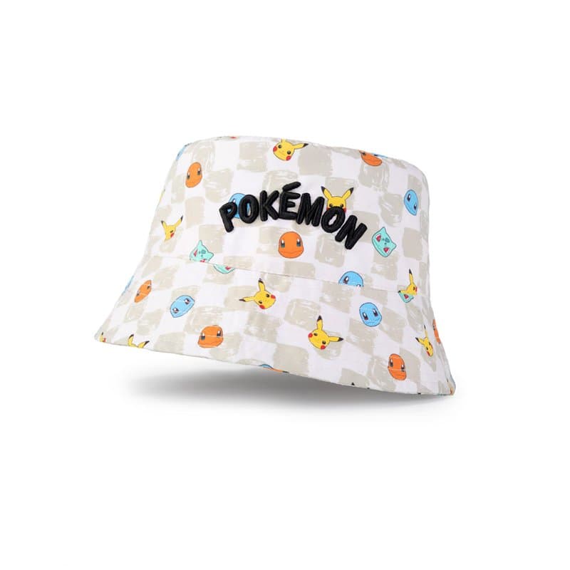 Pokémon Chapeau Bob de Personnage en Multi | Chapeau de Protection Solaire Unisexe pour Enfants | avec Pikachu, Charmander, Bulb