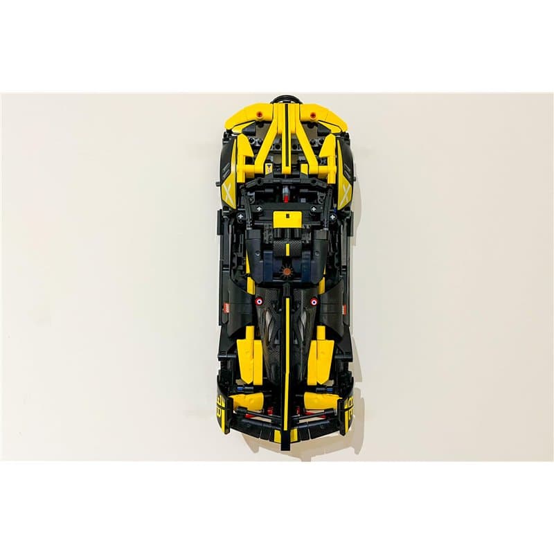 3Dudes & Dad Support mural compatible avec LEGO® Technic Bugatti Bolide – Crochet de rangement conçu sur mesure pour l'ensemble