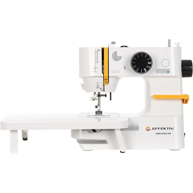 EFFEKTIV - Machine à coudre compacte portable et polyvalente Simplifika 15 m | 15 points fonctionnels | Table d'extension et cou