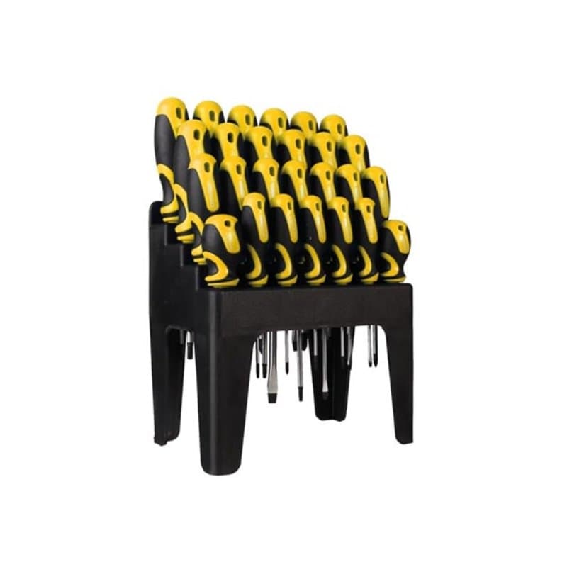Toolland Ensemble de tournevis, 26 pièces, avec support, embout magnétique, poignée antidérapante ergonomique en soft grip, conc