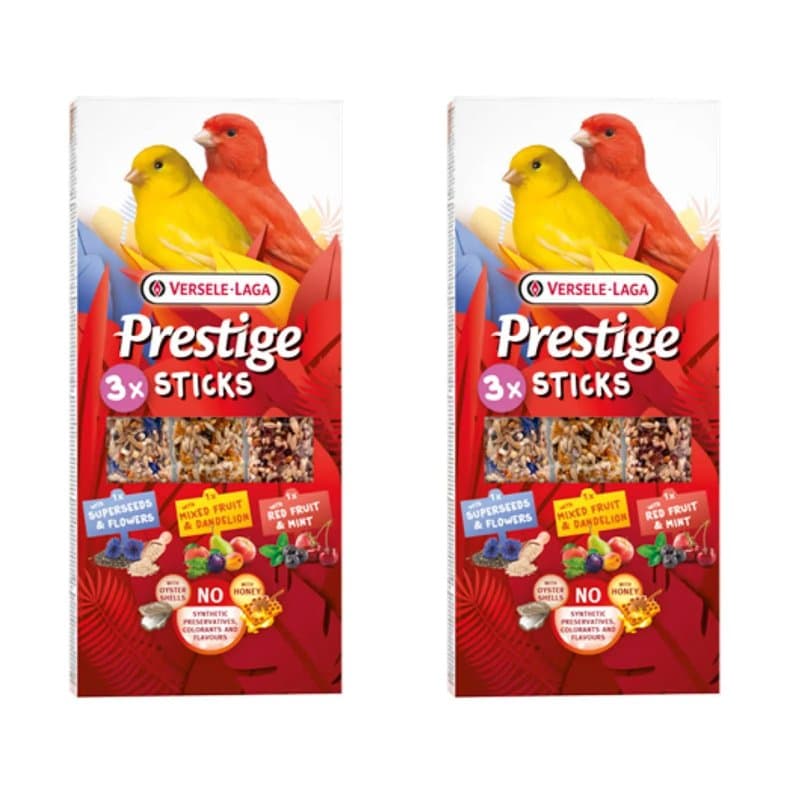 Versele-Laga Prestige Sticks Canaris Triple Variety | Pack Double | 2 x 90 g | Snack pour canaris | sans conservateurs, colorant