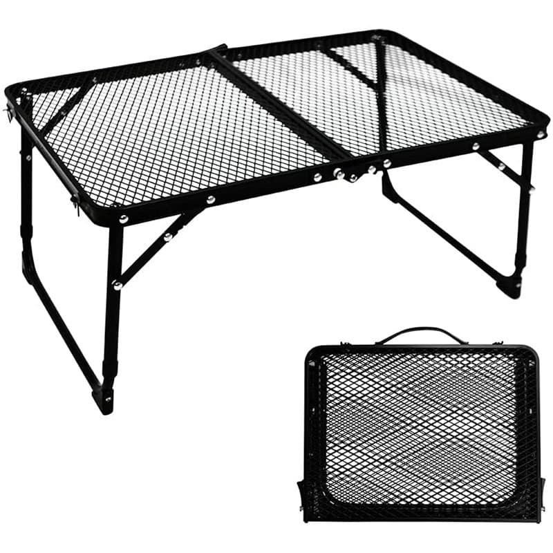 TIYASTUN Table de camping pliable, table de pique-nique portable, petite table pliante avec plateau en maille résistant à la cha