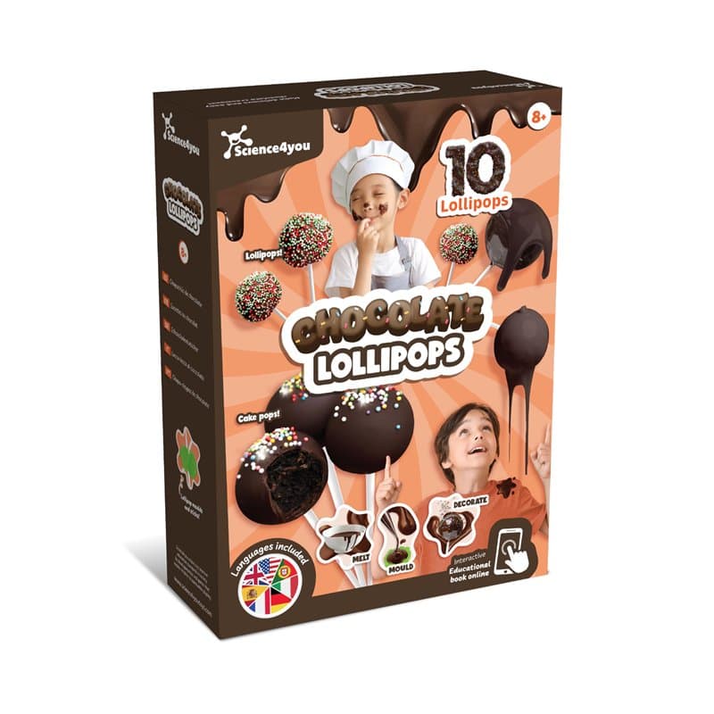 Science4you Fabrique de Sucettes en Chocolat pour Enfants 8+ – Kit de Fabrication de Chocolat pour Faire Vos Propres Sucettes et