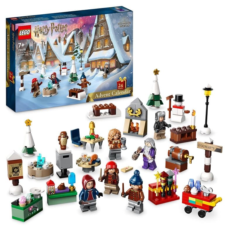 LEGO 76418 Harry Potter Le Calendrier de l’Avent 2023, avec 24 Cadeaux de Noël Dont 18 Sets du Village de Pré-au-Lard et 6 Minif