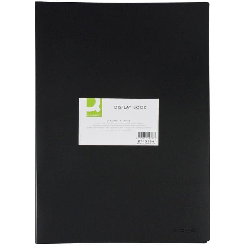 Q-Connect KF15390 Protège-documents A3 20 pochettes Noir