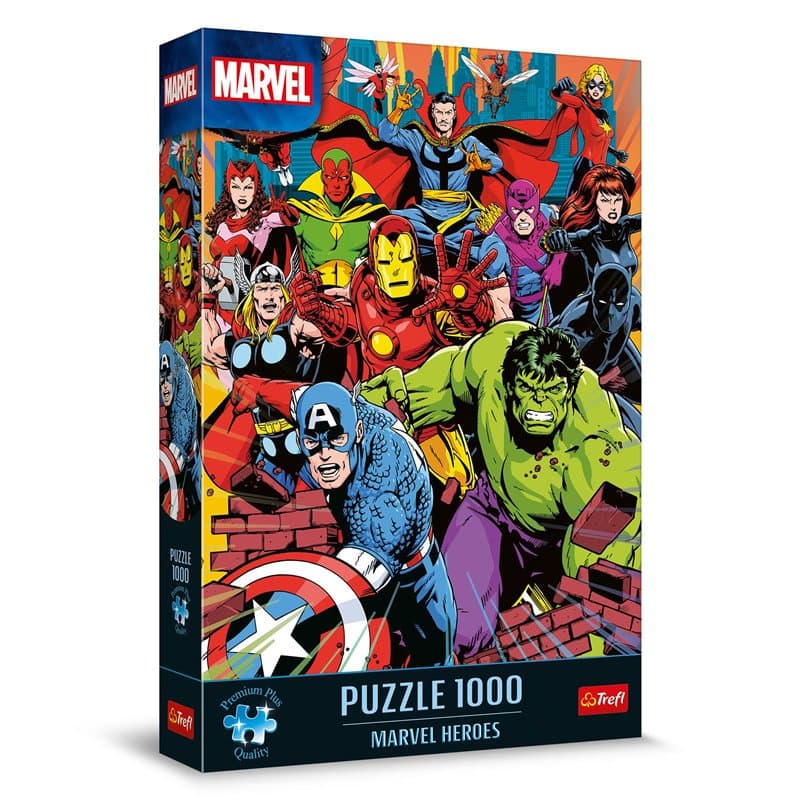 Trefl Premium Plus Quality - Puzzle Marvel: Marvel Heroes - 1000 pièces, Série de Puzzles avec Les Personnages Favoris, Pièces P