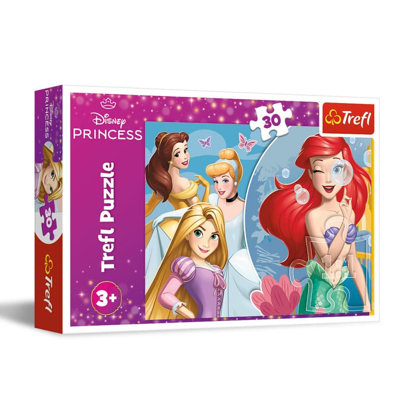 Trefl - Disney, Belle Journée de Princesses - Puzzle 30 Pièces - Puzzle Coloré avec Princesses de Disney, Divertissement Créatif