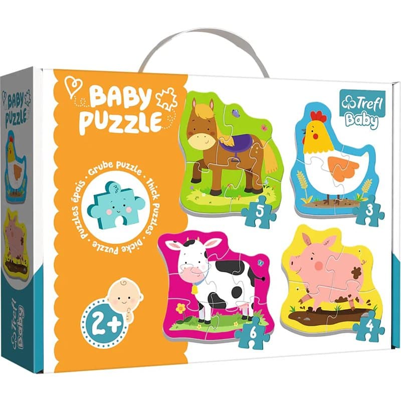 Trefl TR36070, Baby Puzzle Tiere Auf dem Bauernhof - 18 Teile, Tiere Auf dem Bauernhof Puzzle mit Extra großen Teilen