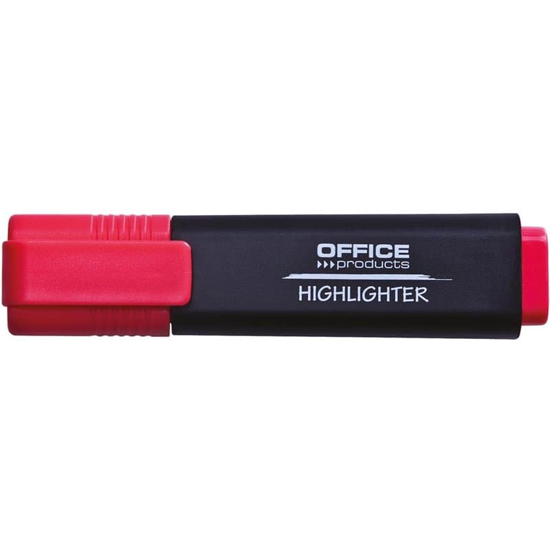 OFFICER PRODUCTS Lot de 10 surligneurs lumineux Couleur : rouge/surligneur Encre non toxique, pointe biseautée Couleurs fluoresc