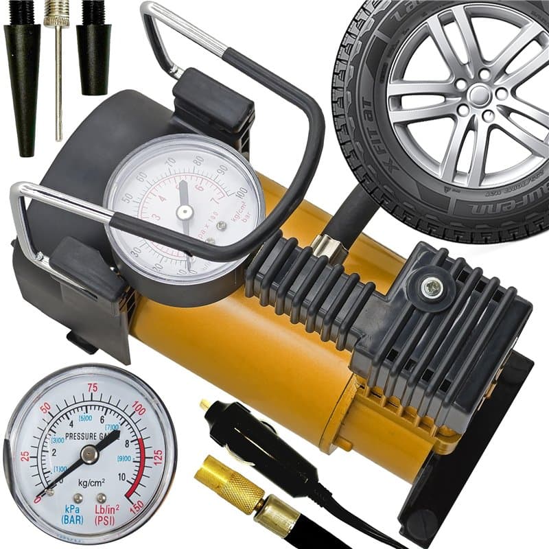 Retoo Compresseur d’Air Portatif 12V Portable Gonfleur Pneus Voiture Pompe Automatique 120 PSI Auto Gonfleur Pneus Electrique Co
